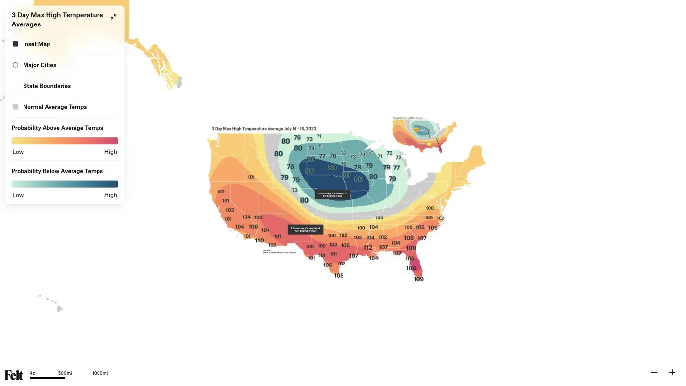Felt Map: a still of the map