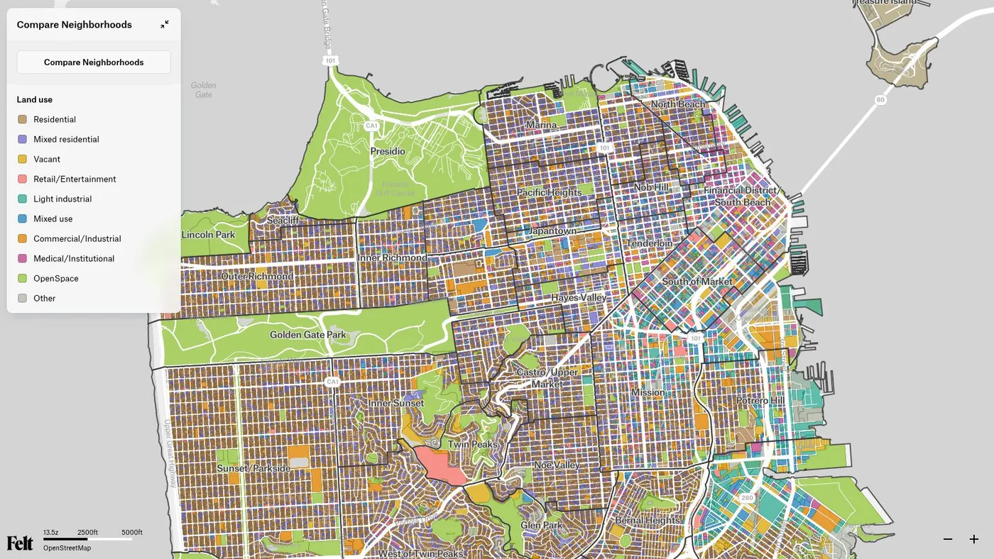 Felt Map: a still of the map