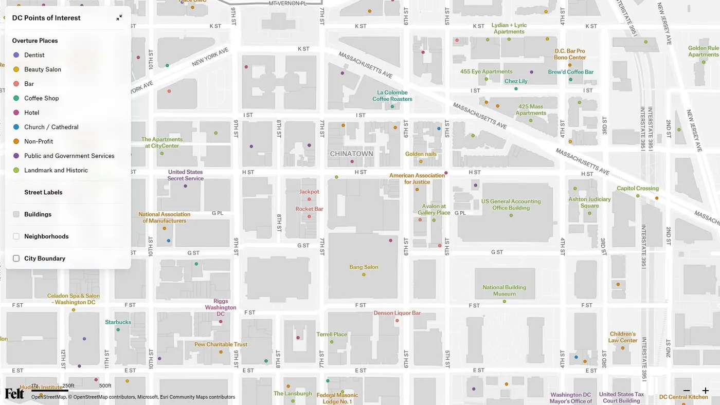 Felt Map: a still of the map