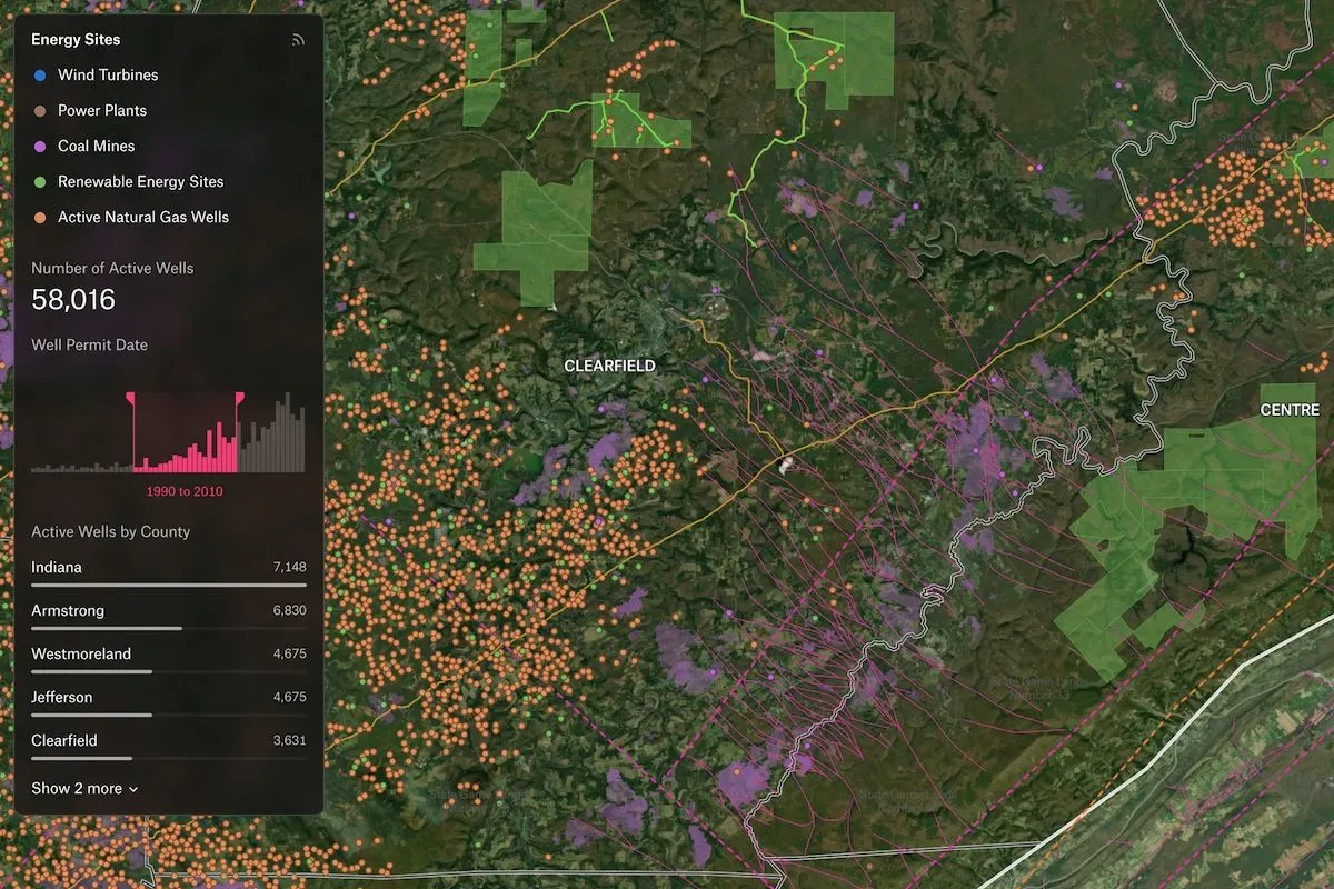 Preview of Energy Dashboard, an interactive Felt map