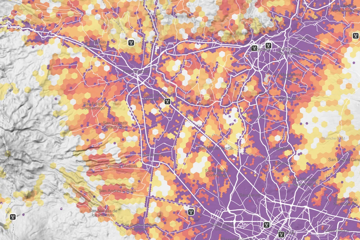 Preview of Cellular Competitor Analysis, an interactive Felt map