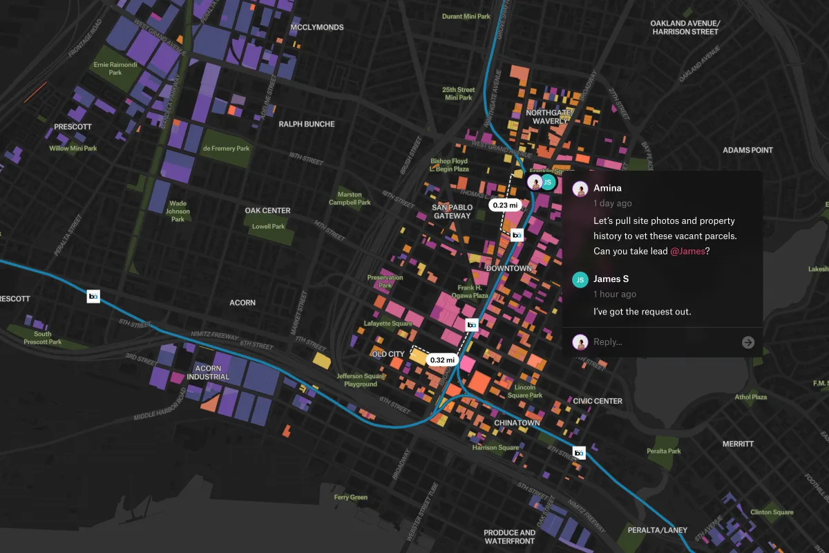 Preview of Business Development Opportunity Areas, an interactive Felt map