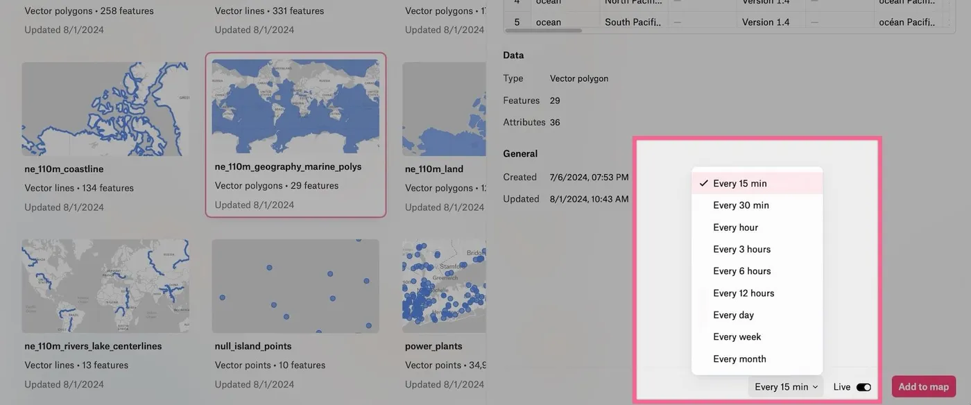 Preview Live Layers and Auto-Refresh Data from your Database 📡