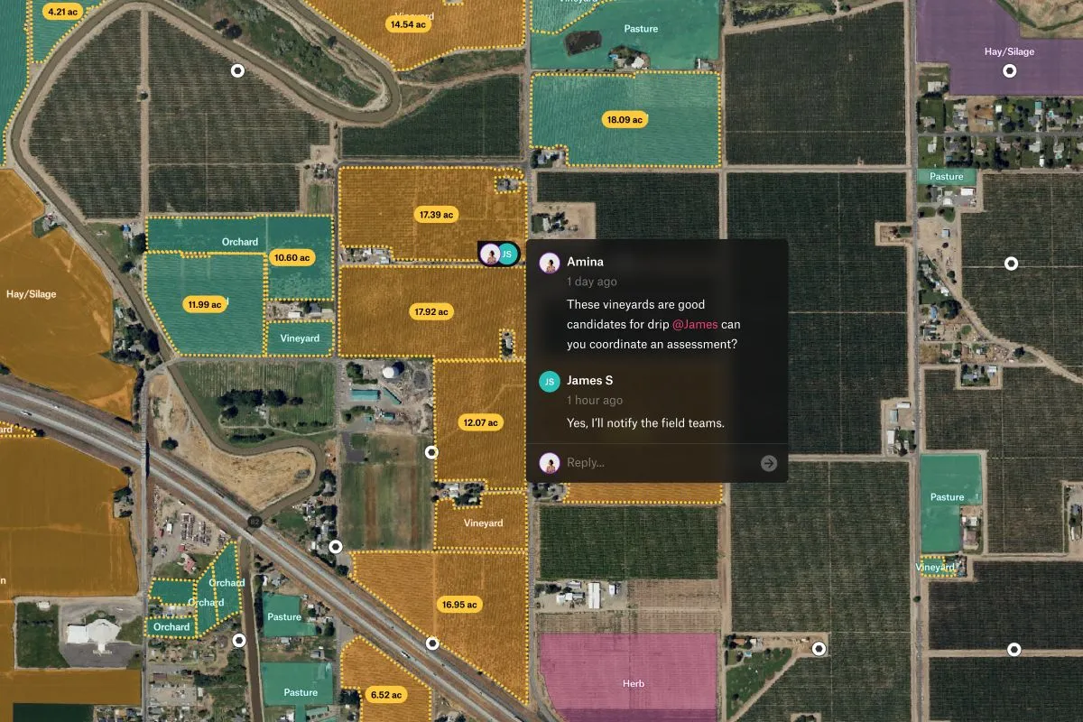 Preview of Irrigation Upgrade Planning, an interactive Felt map