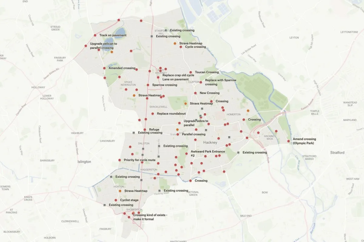 Preview of Cycling Improvements Campaign, an interactive Felt map