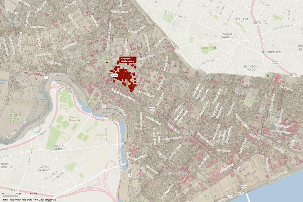 Preview of Historical Biodiversity at Harvard University, an interactive Felt map