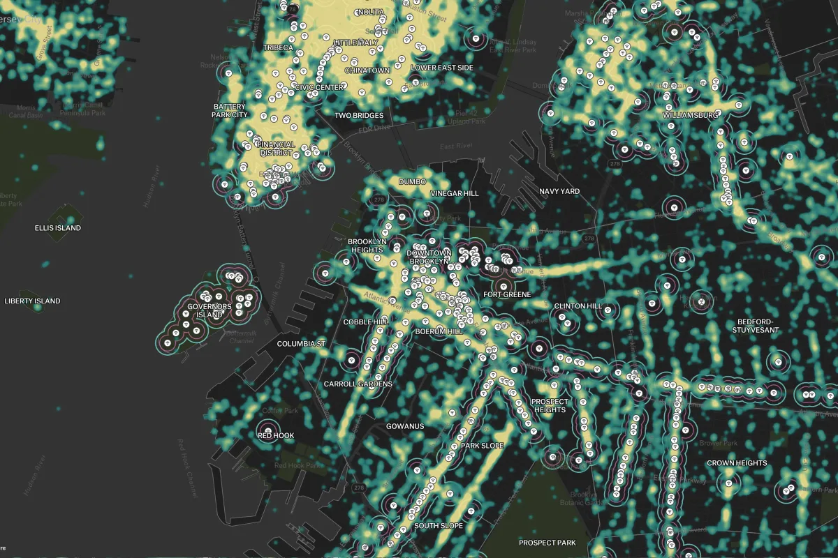 Preview of NYC Public WiFi Coverage, an interactive Felt map