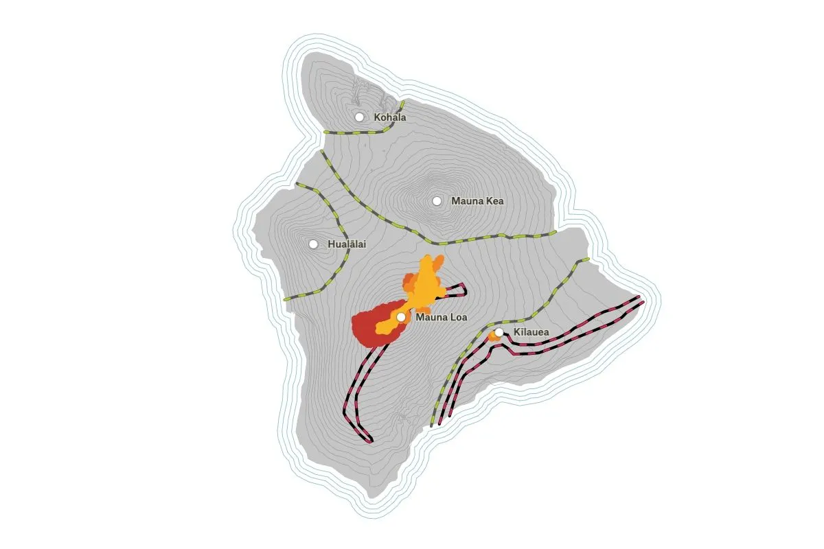 Preview of Mauna Loa Hazard Zones, an interactive Felt map