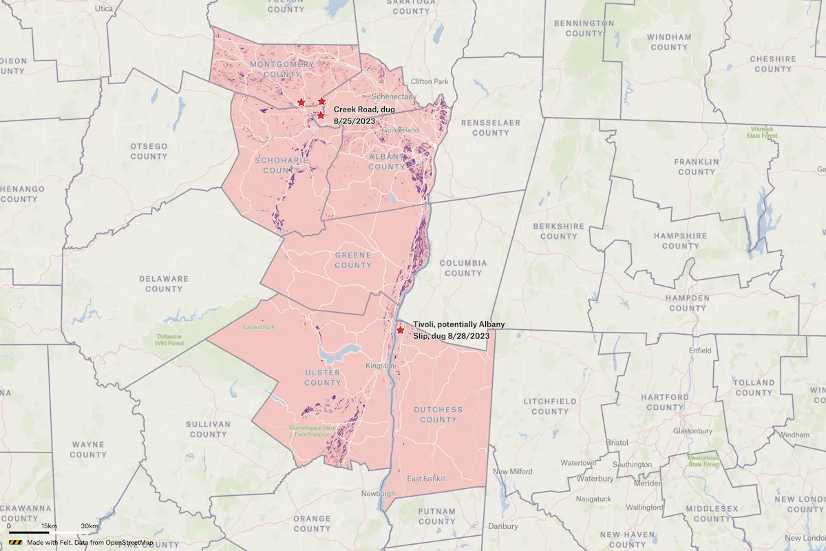 Preview of New York Clay Soil Composition, an interactive Felt map